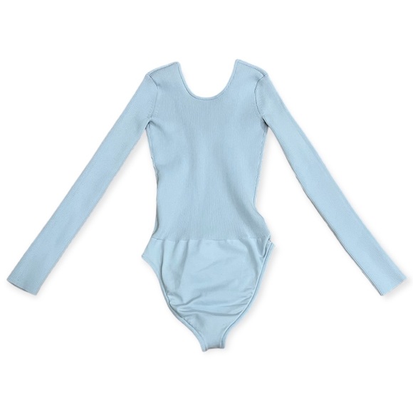 Tibi Tech Rib Bodysuit Light Blue - Picture 3 of 16